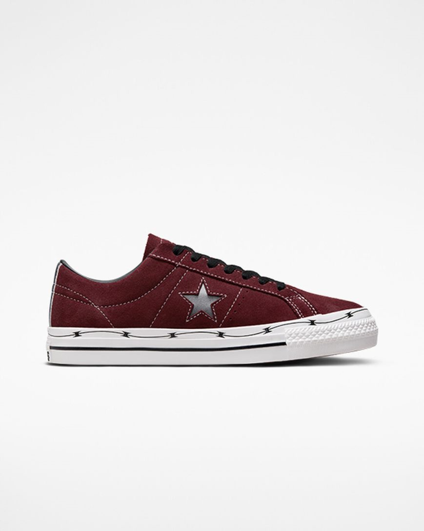 Dámské Skate Boty Converse CONS One Star Pro Razor Wire Tmavě Vínové Černé Bílé | CZ AVIZ43